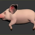 Shiny Pink Standing Piggy Bank With Decorative Design And Reflective Surface