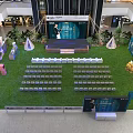 Floral Display in Shopping Mall Indoor Space With ISO Signage Greenery Tents and Fencing