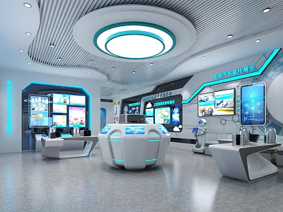 Modern Digital Store Interior With Multiple Electronic Product Displays And Tech Showcases 3d model