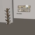 Ancient Tree-Shaped Bookshelf Rattan Wall-Hanging Solid Wood Bookshelf Floor-Standing Bookshelf Storage Bookshelf 3d model