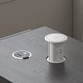 Sleek White Pop Up Desk Power Socket Switch Panel With Multiple Outlets