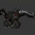 Futuristic Mechanical Dragon With Black Body Red Eyes And Mechanical Wings
