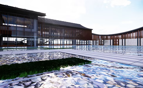 New Chinese Public Building Small Public Building Demonstration Area 3d model
