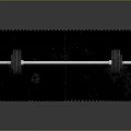 Sturdy Fitness Barbell Equipment With Weight Plates On Black Exercise Mat
