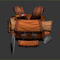 Orange Everyday Backpack with Essential Tools and Supplies for Daily Use
