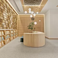 Kindergarten Interior With Cartoon Figure Wooden Ceiling And Red Tree