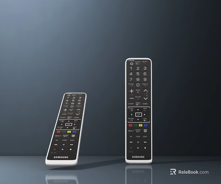 Samsung Smart TV Featuring Two Remote Controls With Sleek Design And User Friendly Buttons 3d model 