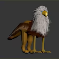 3D Designed Eagle Shaped Toy Figure With White Feathers Brown Wings Yellow Beak Claws