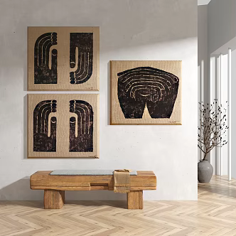modern abstract painting abstract decorative painting 3d model