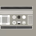 Various Air Conditioner Vent Types With Linear Round And Square Designs 3d model