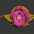 Cute Cartoon Character With Orange Body Pink Yellow Flower Head And Lightning Element