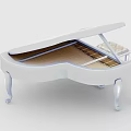 White Grand Piano Entertainment Appliance With Matching Stool And Elegant Design Elements