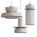Modern Textured Glass Pendant Lights With Golden Accents And Layered Shades For Interior Design