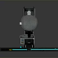Mechanical Device With Metal Components Circular Disc And Cable On Base Structure
