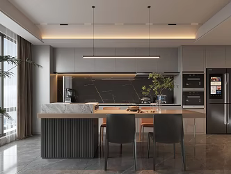 Open kitchen Modern kitchen 3d model