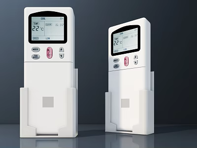 White Smart TV Remote Control with Digital Display and 22 Degree Temperature Reading 3d model