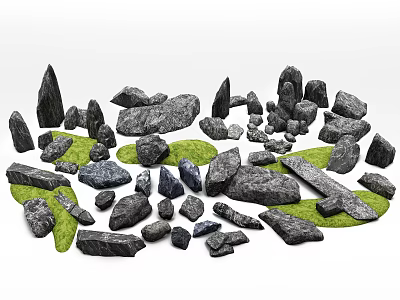 Stone landscape stone courtyard sketch stone combination landscape stone 3d model
