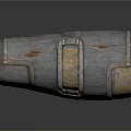Worn Wooden Barrels With Grayish Distressed Surface Wood Grain And Metal Hoops