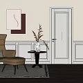 Jane O swing door 3d model