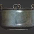 Ancient Bronze Household Container With Loop Handles And Decorative Patterns 3d model