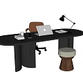 Desk and Chair Combination Desk Stool Desk Ornaments 3d model