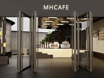 Modern coffee shop 3d model