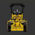 Heavy Duty Yellow Construction Grader Utility Vehicle With Cab And Large Wheels