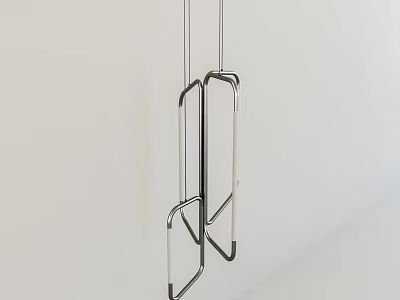 Modern Minimalist Metallic Chandelier With Linear Geometric Design For Interior Decoration Space 3d model