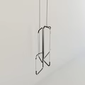 Modern Minimalist Metallic Chandelier With Linear Geometric Design For Interior Decoration Space