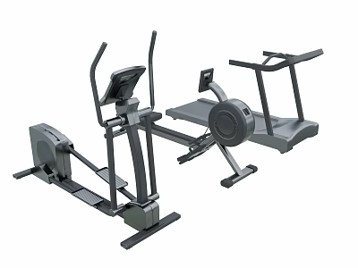 Multifunctional Elliptical Trainer and Rowing Machine with Digital Display Home Gym Fitness Equipment 3d model