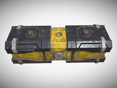 Sturdy Industrial Equipment With Yellow Black Design Circular Components Control Buttons And Metal Structure 3d model