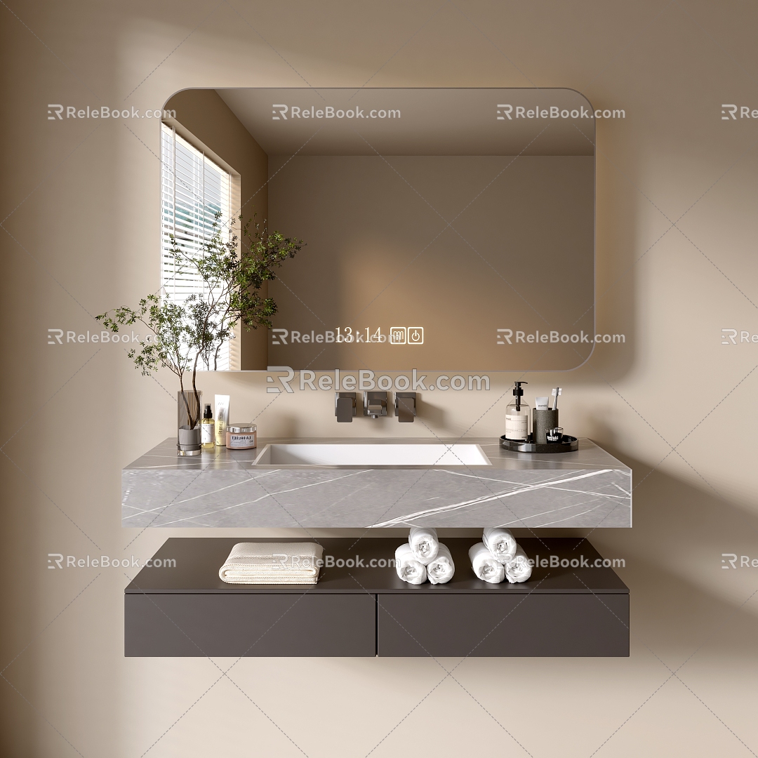 Modern Bathroom Cabinet Bathroom Basin Bathroom Ornaments 3d model