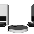 Modern White Upright Daily Electrical Appliances And Round Robotic Vacuum Cleaner