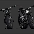 Two Sporty Motorcycles With 911 Logo Parked Side By Side On Dark Surface