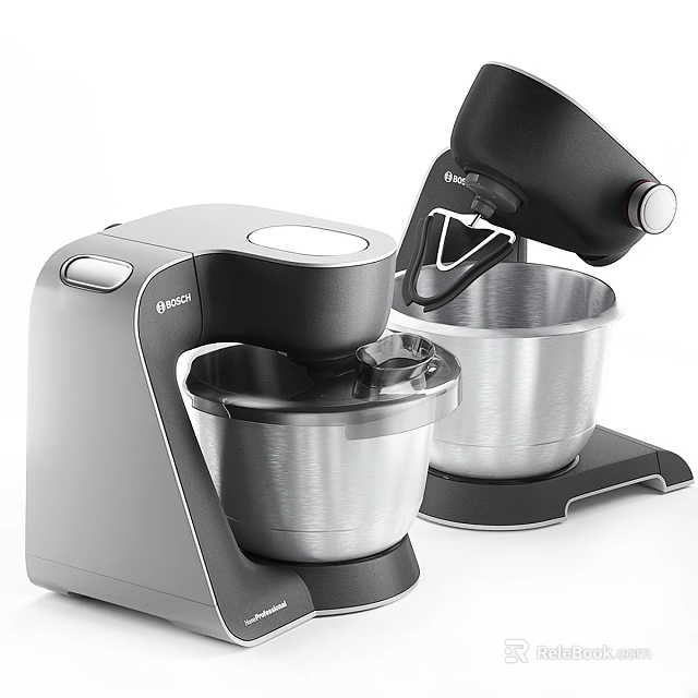 Beko Stand Mixers Black And Gray Modern Design With Stainless Steel Bowl 3d model 