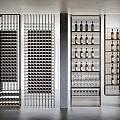 Elegant Modern Wine Cabinets With Metal Frame And Multi tiered Wine Storage Design 3d model