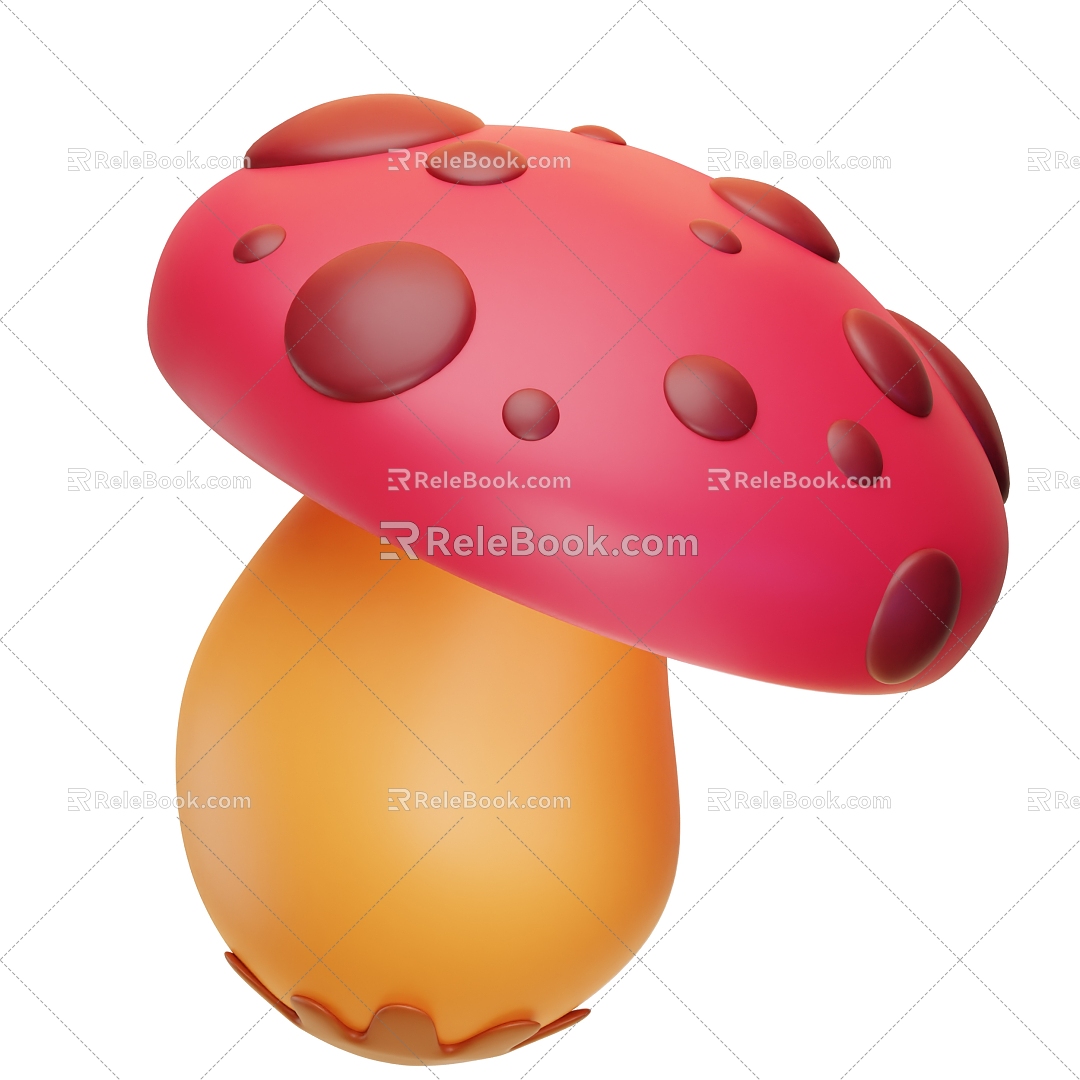 Modern Mushroom Wild Mushroom Red Mushroom Food Vegetable Cartoon Mushroom 3d model