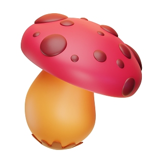 Modern Mushroom Wild Mushroom Red Mushroom Food Vegetable Cartoon Mushroom 3d model