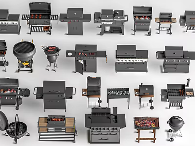 Modern outdoor barbecue grill barbecue table courtyard barbecue grill grill grill 3d model