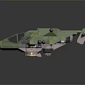 Green Camouflage Helicopter Model With Low Poly Design And Cockpit Details