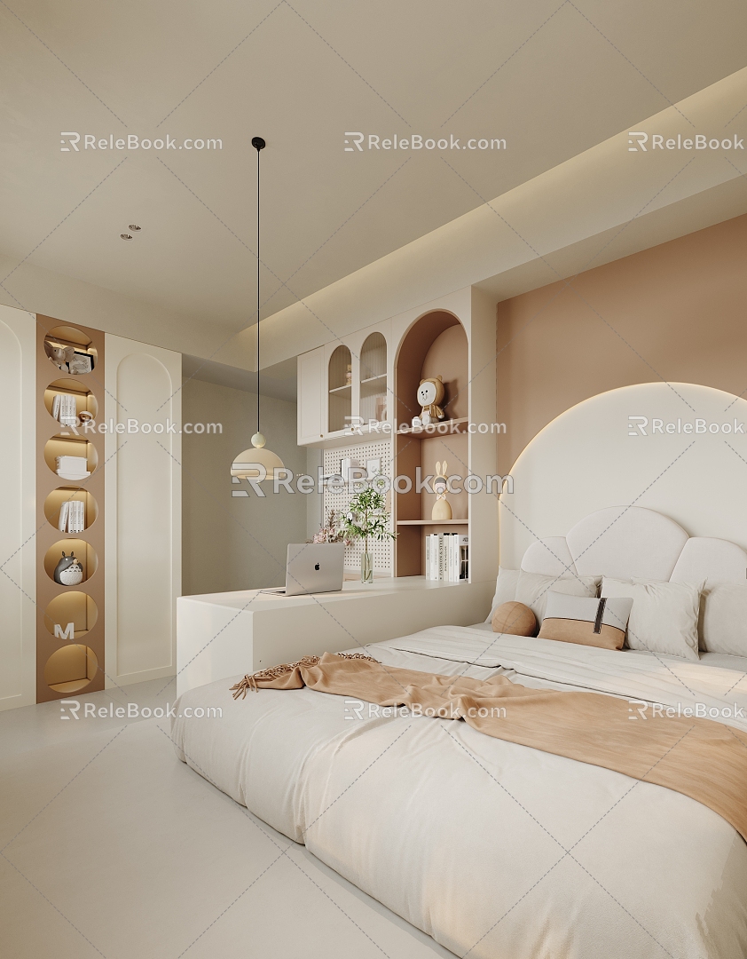 Modern Children's Room Home Decoration Girl Room 3d model