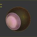Realistic Red Eyeball Sphere With Shiny Surface Black Pupil And Orange Iris