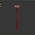 Classic Hammer With Gray Head Wooden Handle And Red Stripes