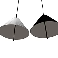 Sleek Modern White and Black Conical Pendant Lights with Minimalist Design