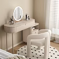 Cream Style Dressing Table Dressing Chair Leisure Chair 3d model