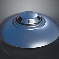 Sleek Silver Metallic Flying Saucer With Smooth Surface And Domed Top Design