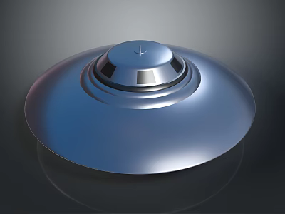 Sleek Silver Metallic Flying Saucer With Smooth Surface And Domed Top Design 3d model