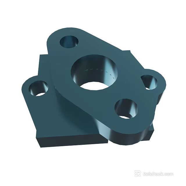 Industrial Metal Mechanical Part With Multiple Holes And Geometric Design 3d model 
