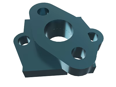 Industrial Metal Mechanical Part With Multiple Holes And Geometric Design 3d model
