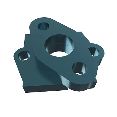 Industrial Metal Mechanical Part With Multiple Holes And Geometric Design 3d model
